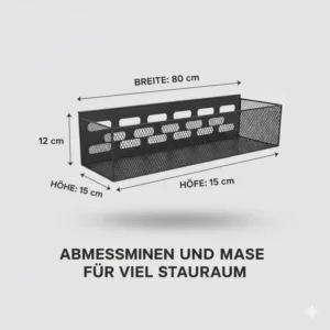 Die genauen Maße für den schreibtisch kabelkorb groß zur einfachen Planung.