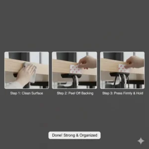 Schritt-für-Schritt-Anleitung zur Montage der kabelclips schreibtisch stark für maximalen Halt.