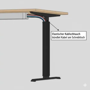 Ordnung durch einen Kabelschlauch im Bereich höhenverstellbarer schreibtisch kabelmanagement.