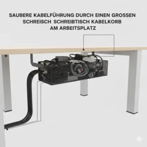 Optimale Kabelführung und Sicherheit dank der Kapazität vom schreibtisch kabelkorb groß.