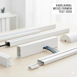 Verschiedene Bauformen im kabelkanal weiss test 2026 inklusive halbrunder und eckiger Modelle.