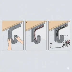 Anleitung zur einfachen Montage und Befestigung für einen kabelkanal eckig flexibel.