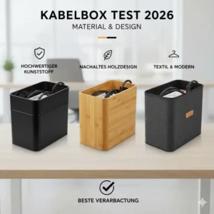 Dieser kabelbox test 2026 vergleicht die Materialqualität von Boxen aus Kunststoff, Bambus und Holz.