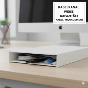 Ein Blick auf die Kapazität im kabelkanal weiss test 2026 mit mehreren Strom- und Datenkabeln.