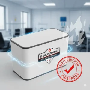 Eine zertifizierte kabelmanagement box hitzebeständig mit Fokus auf Flammschutz und Sicherheit.