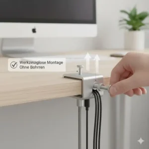 Prüfung der Kabelkapazität und Dicke im praktischen tisch clamp kabelhalter test.