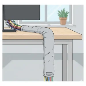 Flexibler Kabelschlauch und schreibtisch ladekabel organiser zum Bündeln von Computerkabeln.
