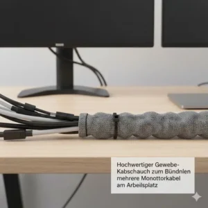 Ein robuster Gewebeschlauch zur Ergänzung für das Schreibtisch Kabelführung System 2026.