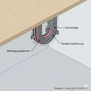 Anwendung im Eckbereich und an Wandkanten für den kabelkanal eckig flexibel.