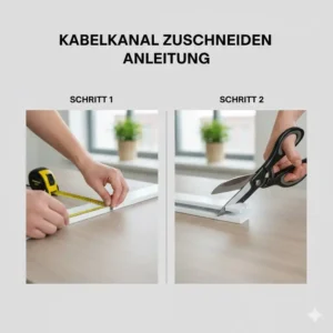 Vorher-Nachher-Vergleich: Ordnung an der TV-Wand dank der Installation eines kabelkanal selbstklebend stark.