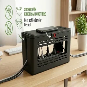 Kindersicheres Design: Eine kabelbox mit deckel stabil schützt Kleinkinder und Haustiere vor Stromschlägen.