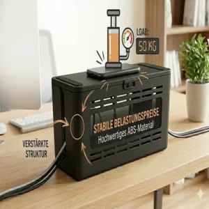 Demonstration der Materialqualität: Diese kabelbox mit deckel stabil hält hohen Belastungen stand.