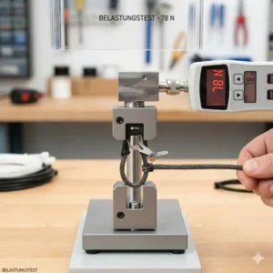 Belastungsprobe der Zugfestigkeit im kabelbinder wiederverwendbar test.