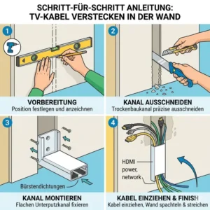 Schritt-für-Schritt-Anleitung zur Installation von einem kabelkanal tv wand unsichtbar.