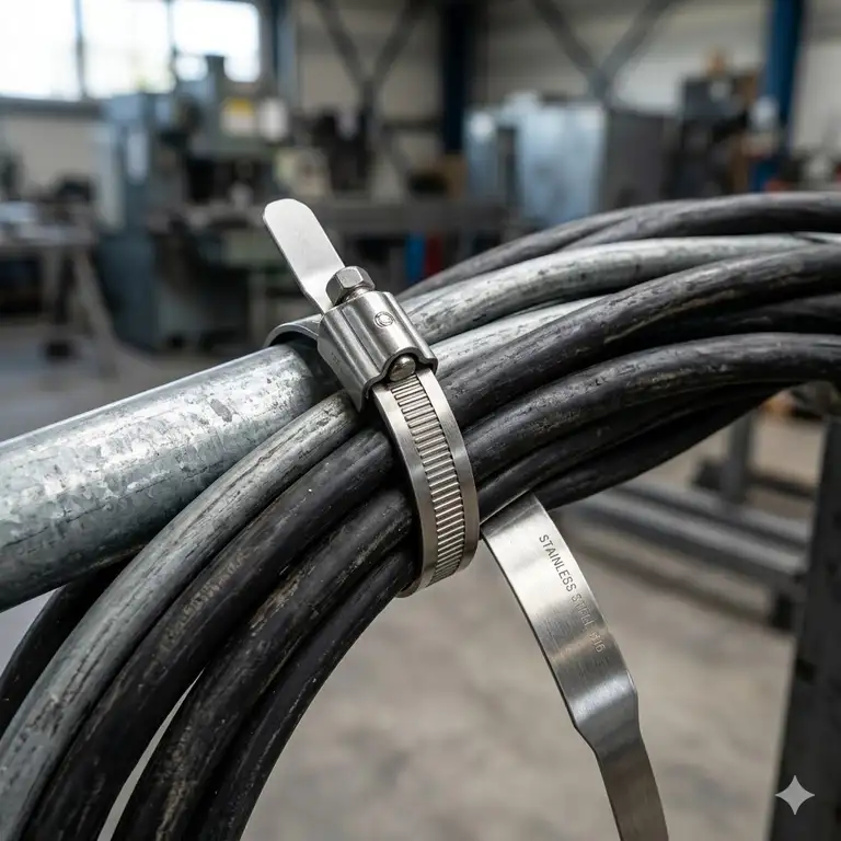 Hochwertige kabelbinder metall stark für industrielle Anwendungen im Außenbereich.