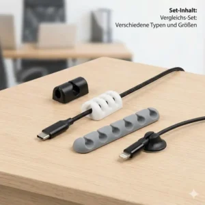 6: praktisches set aus kabelclips für usb kabel