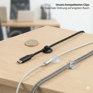 8: kompakte kabelclips für usb kabel für ordnung