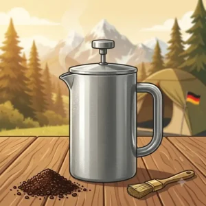 Eine robuste Edelstahl French Press kaffeemaschine ohne strom camping für den Outdoor-Einsatz.