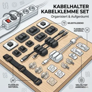 Vollständiges kabelhalter kabelklemme set mit verschiedenen Größen im Lieferumfang.