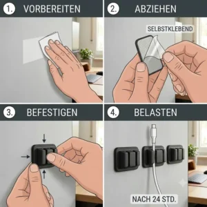 Schritt-für-Schritt-Anleitung zur Montage der kabelhalter kabelclip wand.
