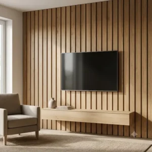 Holzpaneele als stilvolle tv kabel verstecken wand ideen.
