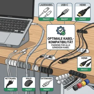 Kabelchaos beseitigen mit dem praktischen Kabelclips Schreibtisch Set