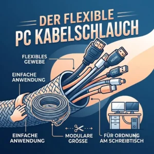 Easy installation of a flexibler pc kabelschlauch with self closing design for computer cables