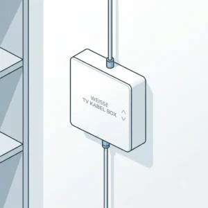 A sleek white tv kabel box wandmontage mounted elegantly on a light-colored wall.