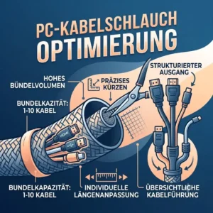 Flexible pc kabelschlauch flexibel with zipper mechanism organizing multiple monitor and power cables